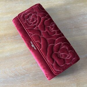 Charming Charlie Red Floral Clutch